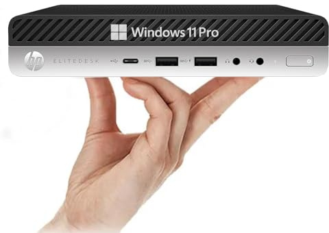 HP EliteDesk 800 G3 mini Desktop PC, Intel Core i5-6500, 8GB RAM, 256GB SSD, US QWERTY Tastatur, WLAN, Bluetooth, Windows 11 Pro (Generalüberholt)