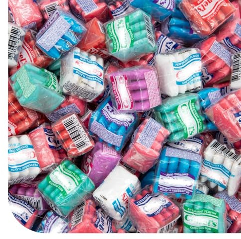 Mexican Original Chewing Gum - 90 Mini Packs - 1 Pound Bag - Assorted Flavors Individually Wrapped Gum Bulk - Spearmint, Tutti-Frutti, Cinnamon, Blueberry & Violet