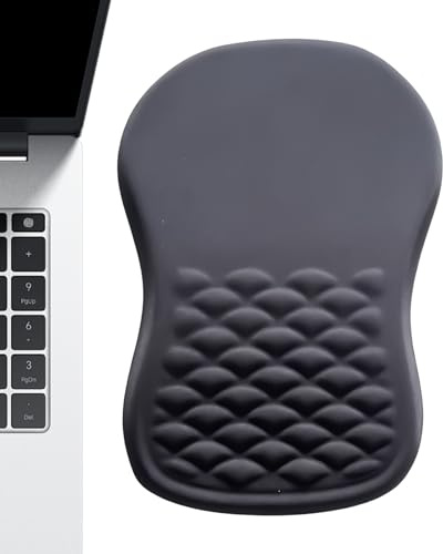 Ergonómico Mouse Pad – No Slip Memory Foam Desktop Mat with Wrist Rest, Comfortable Desk Pads, Soporte Mouse Pad Design for Home Work Office Table Gaming Men Women Black