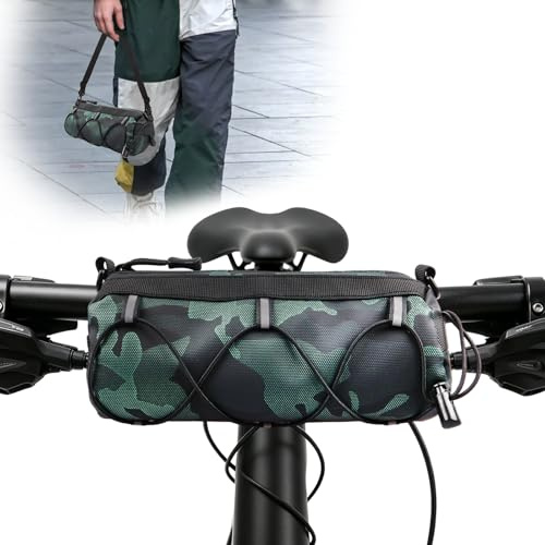 XIANJIA Bike Handlebar Bag with Shoulder | Waterproof Bicycle Handlebar Bag Strap for Road Mountain Lightweight and portable