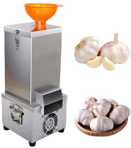Máquina peladora de ajos, peladora eléctrica de 20 kg/h con entrada de alimentación de 14 cm y ventilador de refrigeración, herramienta de pelado de acero inoxidable para restaurante y cocina