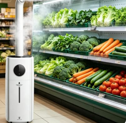 Eiwitany Mobile Industrial Humidifier with 21L Extra Large Water Tank, 2000ml/h Mist Volume, Perfect for Supermarket and Large Greenhouse Use