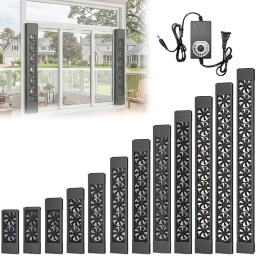 Ventilador vertical delgado para ventanas corredizas, extractor de aire retráctil, gratuito, con velocidad variable para dormitorios, espacios con humo y zonas calientes(98-110cm/38.5-43.3in)
