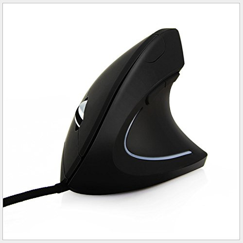 KLEIN Design Souris Optique Vertical au Design Ergonomique, en prévention Contre Le Syndrome de la Souris, droitiers, 6 Boutons, 3200-2000-1200-800 DPI, Couleur Noir