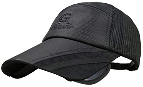 FEOYA - Casquette de Baseball Unisext Visière Réglable Chapeau de Soleil Femme Homme Lègére Séchage Rapide pour Sports Pêche Couleur Noir