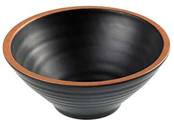 Leone | Ciotola Stile Giapponese Capiente in Melamina per Ramen Poke e Utilizzabile Come Insalatiera Lavabile in Lavastoviglie e Adatta per Ogni Alimento Diametro 20cm Capienza 1L Nera
