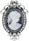 Amosfun Broche vintage en forme de camée pour femme avec strass et cristaux