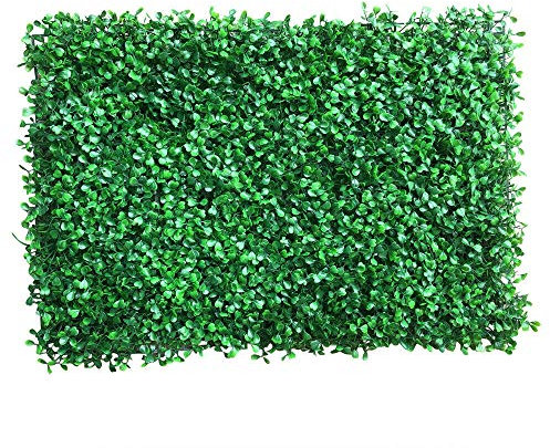Planta artificial de 60 x 40 cm, 12 unidades, color verde, para pared, setos artificiales, para el hogar, decoración exterior (densidad: 247 tenedores)