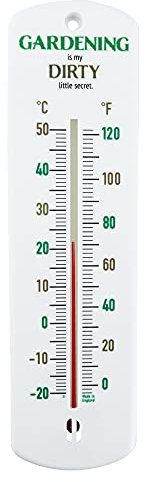 Greenhouse Thermometer - 240 mm Classic Garden Thermometer Gift For Outdoor Use In Garden Greenhouse Accessories Shed Allotment Ideal Gardening Gifts (Gardening is my dirty little secret)