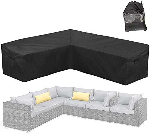 Skyour Abdeckung für Terrassenmöbel, Sektional, Couch, Sofabezug, wetterfest, L-förmig, für den Außenbereich, Garten, Rattan, Ecksofa, Möbel, Schutzbezüge (rechte Seite lang: 221 x 284,5 cm)