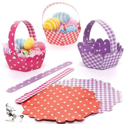 Baker Ross Herz Korb Kits - 8er Pack, Moosgummi Basteln für Kinder (FC477)