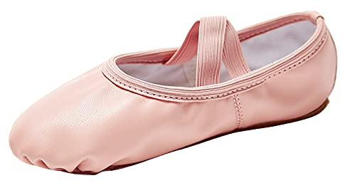 Stelle Ballet Shoes for Girls Soft Leather Dance Slippers Ballerina Shoes(Ballet Pink,5MT)
