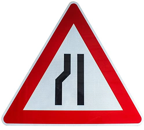 Original Verkehrsschild RA2 Nr. 121-20 Einseitig verengte Fahrbahn links 900 mm StVO RSA-21 RAL Straßenschild Baustellenschild Verkehrszeichen Verkehrsschilder Straßenschilder Schild Schilder