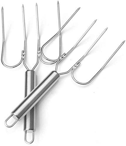 YZJSSL Stainless Steel Turkey Set of 2, Turkey and Poultry Roast Lifters, Professional Four Needle Carving Fork for Barbecue Chicken, Meat,2pcs