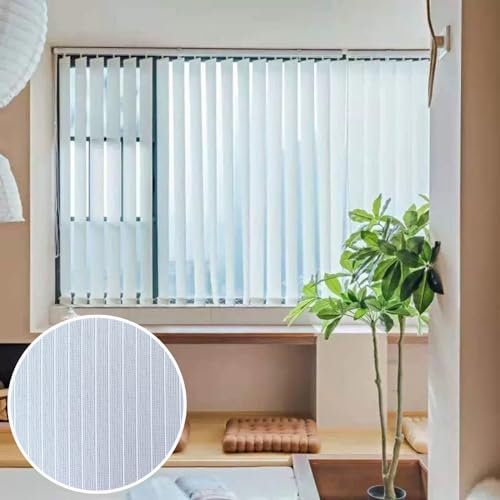 Pxzybd Vertikaljalousie,Vertikaljalousien Innen,Vertikaljalousien Mit Lamellen Für Fenster,Weiße Lamellenvorhänge Aus Stoff,Verdunkelungs-/Wärmeisolierjalousien,Streifenvorhang,W×H-130x240cm/51x94in
