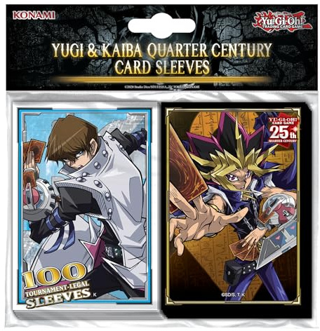 Yugioh - Zubehör - Yugi & Kaiba Quarter Century Card Sleeves - Schutzhüllen (50/50) - Originalverpackt (OVP) mit LMS Trading Grußkarte