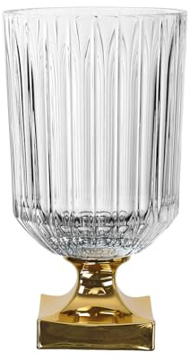 Minerva - Jarrón Decorativo Florero sobre pie (6518132 cm), color dorado