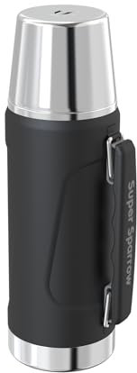 Super Sparrow Thermosflasche Edelstahl Trinkflasche - BPA-Frei - 1000ml - Auslaufsicherer Deckel Fungiert als Trinkbecher - Hält 12/24 Std. Heiß/Kalt - Thermoskanne für Sport, Outdoor