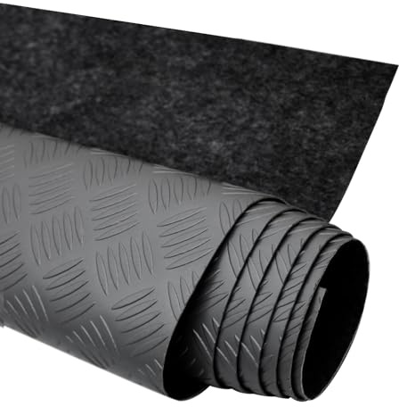 Antirutschmatte Auto Gumimatte Bodenbelag Riffelblech Optik 500x200cm Schwarz 1x