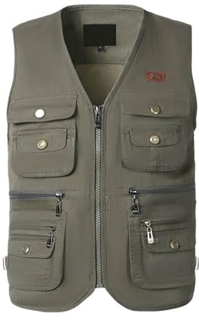 Mymyguoe Vielseitige Anglerweste Herren Damen Angelweste Mesh Back Weste zum Angeln Jagd Wandern Camping Fotografie Multifunktionsweste atmungsaktive Angelweste