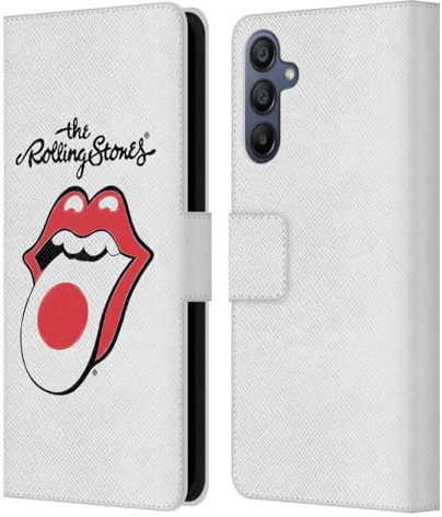 Head Case Designs Officially Licensed The Rolling Stones Japan International Licks 1 Leather Wallet Case Compatible with Samsung Galaxy A15