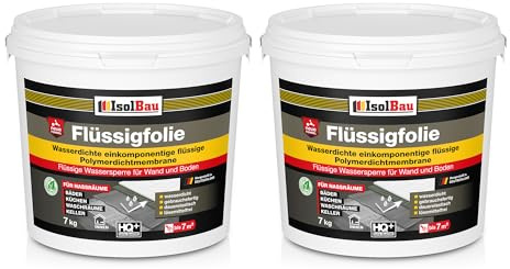 Isolbau Film liquide 14 kg – Joint d'étanchéité pour douche, salle de bain, cuisine – Certificat MPA Joint d'étanchéité pour mur et sol – Mastic d'étanchéité étanche et sans solvant