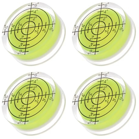 Kozelo 4 Piezas Niveles De Burbuja Circulares Pequeños - [32mm Diámetro 12mm Grosor] Mini Niveles Redondos Nivelación Ojo De Buey Para Remolque De Viaje Plato Giratorio Cámara, Lima