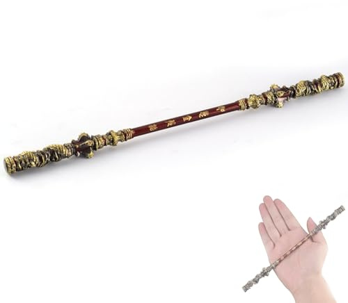 CARXB Goldener Knüppel von Sun Wukong Ruyi, 15-Zoll-Spielwaffe „Monkey King Staff“, Bronzecloud Ruyi-Stab, Waffen aus Kampflegierung, Einrichtungsgegenstände, Reifenstock, „Pilgerfahrt in den Westen