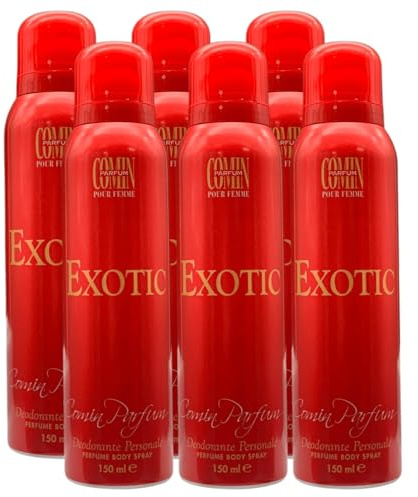 Deodorante Spray EXOTIC, Profumo Deciso e Persistente Con Essenze Molto Varie Che Passano Dal Floreale, Al Fruttato e All’Ambrato 150ml (6 unità)