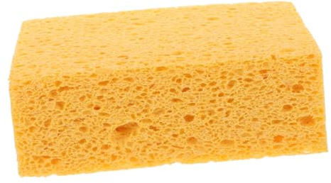 UTHCLO Heavy Duty Yellow Dish Sponge with Handle for Kitchen Cleaning Accessories, Quick Drying Reusable Scrub Sponge for Daily Use and Efficient Dishwashing Tasks