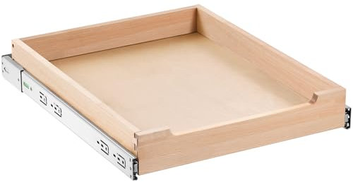 VEVOR Ausziehbarer Schrank-Organizer Schrankschublade Regal (432 x 533 x 76 mm) mit sanftem Schließmechanismus, Holz-Schiebeschublade Unter- und Seitenmontage, für Küche Speisekammer Badezimmer