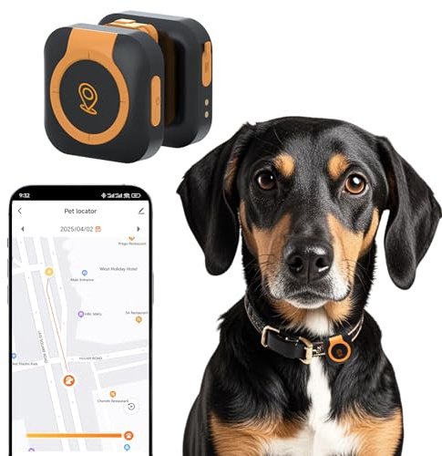 LOSHALL Rastreador GPS de monitoreo de salud para perros, ubicación GPS y rastreador inteligente de actividad de mascotas, funciona con cualquier collar (Android e iOS universal)