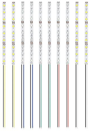HUAZIZ 10 Piezas 150mm 2835 Pre Cableado de LED, 12V - 18V LED para Modelos, Blanco/Rojo/Amarillo/Azul/Verde