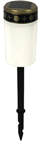 XzhixiangKing Lampada da cimitero, luci eterne per tombe a energia solare, impermeabile, luce decorativa rituale, luce commemorativa (bianco)