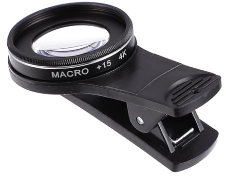 Homoyoyo Obiettivo Nero di Macro 37mm Smartphone Lega per HD 4k in Aeronautico Alluminio Clip Dettagliati per Fotografia Dettagliata su Cellulare