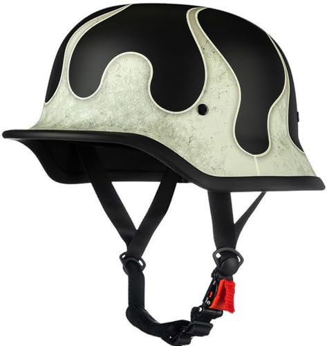Casco Vintage Retrò Scooter, Casco Scodella Casco Jet Ciclomotore Casco Mezzo Casco Cromwell Casco Aperto Per Uomo E Donna Certificazione DOT/ECE Per Moto Chopper Motorino 10,M