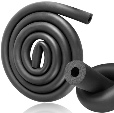 MIUUIPI Rohrisolierung Schaumstoff, Heizungsrohr Lsolierung Stärke 9mm, Rohrdämmung für Rohrisolierungen Rohr, Fitnessgeräte und Kupferrohr, Länge 1,8 m(Schwarz, Ø 16mm Rohrdurchmesser)