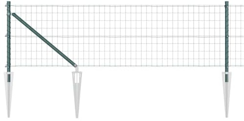 vidaXL Stängsel med stolpe Grön 0,6 x 10 m Stål och PVC, Trädgårds- och terrassstaket, moderna utomhuspaneler, hållbart skydd, stiligt avskildhet, praktisk set