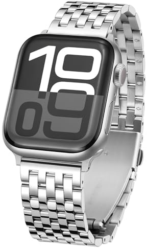 Tasikar Bracelet de Montre en Métal Compatible avec Apple Watch 49mm 46mm 45mm 44mm 42mm 41mm 40mm 38mm – Bracelets de Remplacement en Acier Inoxydable pour iWatch Ultra SE série 10 9 8 7 6 5 4 3 2 1