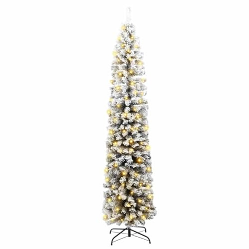 vidaXL Albero di Natale Artificiale con 300 LED Verde 240 cm | Questo albero ha luci LED bianche calde, così il tuo spazio diventa subito più allegro, È fatto in PVC ignifugo e metallo,