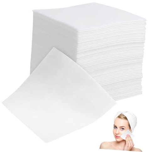 BESTYASH 100 Stück Reinigungspads aus Weißem Vliesstoff Make Up Pads für Frauen mit Tiefenwirksamer Porenreinigung und Tragbarem Design zum Abschminken