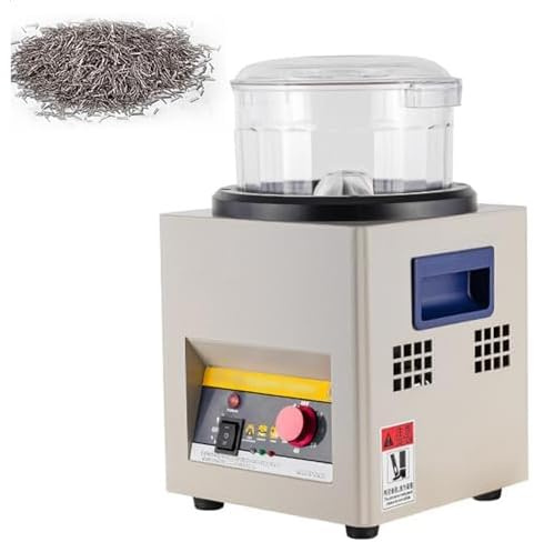Magnetic Jewelry Polisher, 2000RPM Tumbler Polishing Machine with 500g Needles, Dual Direction Rotation - Ideal for Jewelry Shops and Studios