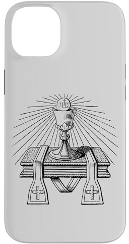 Symbole de la prêtrise catholique eucharistie calice étole ligne art Coque pour iPhone 14 Plus