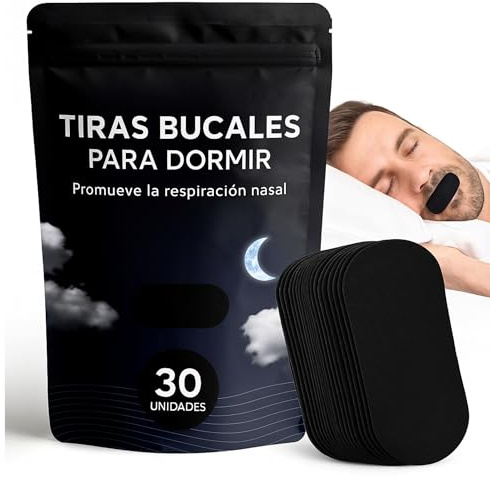 Herssan Cinta Bucal para Dormir, Tiras para Mantener la Boca Cerrada Durante el Sueño, Adhesivo Suave Hipoalergénico, 30 Unidades