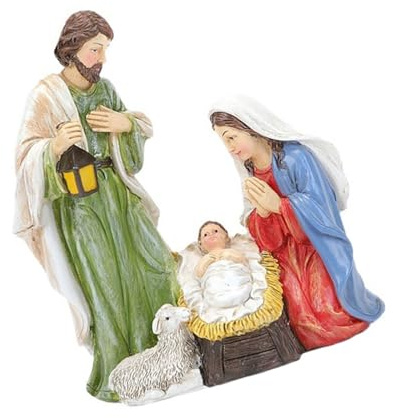 Morain Statuetta religiosa in resina per presepe di Natale, statuette religiose per esposizione festiva