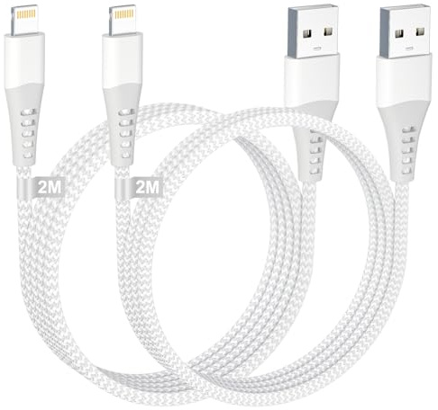 iPhone Ladekabel, Lightning Kabel 2M 2Pack [Apple MFi Zertifiziert], Ladekabel iPhone Schnellladekabel Nylon USB Lightning Kabel Apple ladekabel für iPhone 14 13 12 11 Pro Max/Mini/XS/8/7/6/5/SE, iPad