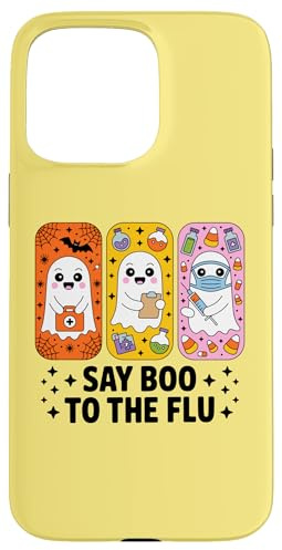 Say Boo to the Flu Halloween Nurse Ghost Spooky Costume Case for iPhone 15 Pro Max