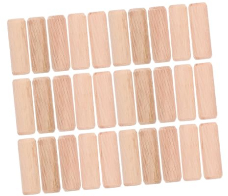 TOBBOMEY 300 Piezas Wooden Dowels para Manualidades Listones Ranurados de Madera Maciza Clavijas Naturales para Reparación de Muebles y Proyectos de Carpintería DIY