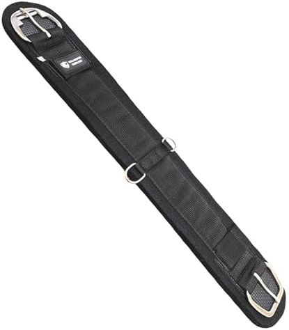 Wellington Saddlers Pferdegurte, nicht scheuernd, mit Filz gefüttert, Western-Cinch mit rostfreien Rollschnallen und D-Ringen, 76,2 cm, Schwarz