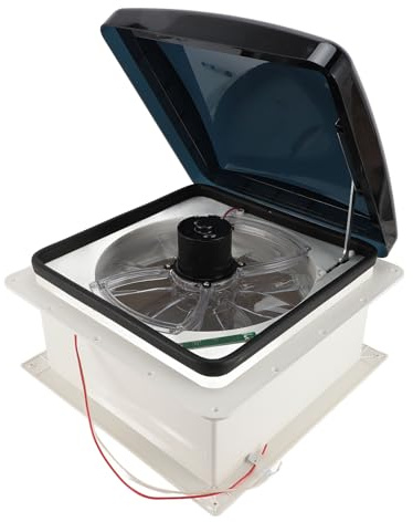 Spacnana Ventilatore Soffitto per, Ventilatore Soffitto Reversibile Silenzioso 14 Pollici con Telecomando e Sensore Pioggia per un Flusso d'aria Migliorato Nei